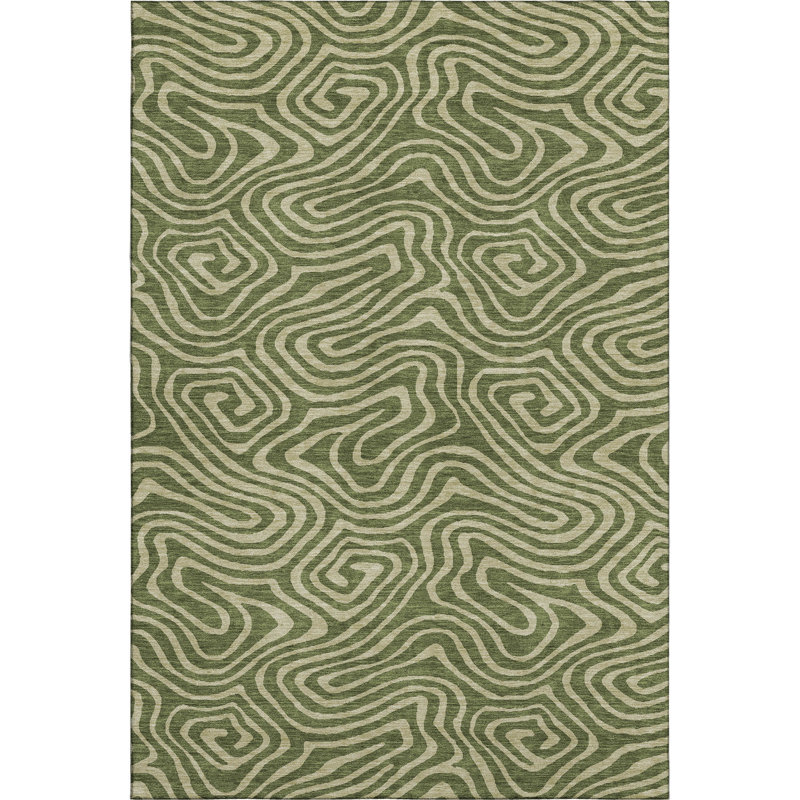 Premium Machine Washable Colmenero AMF1020 Swirls Rug, Rectangle 2'6" x 3'10"