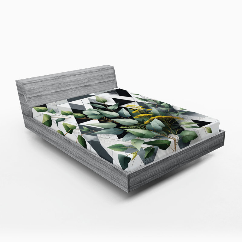 Drap-housse Ambesonne Eucalyptus, Drap-housse de taille double