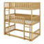 Lit superposé simple en bois d'hévéa à triple couche et équipé d'échelles et de barrières de sécurité-329638468