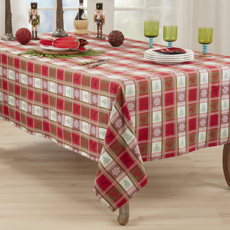 Nappe de Noël en coton jacquard Holiday, L 102 po x l 63 po