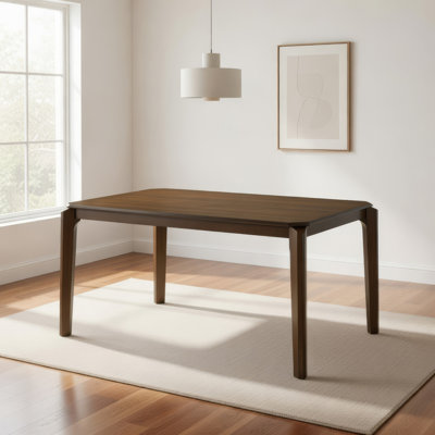 Table de salle à manger Montena, bois franc brun foncé, plateau rectangulaire de 59 po