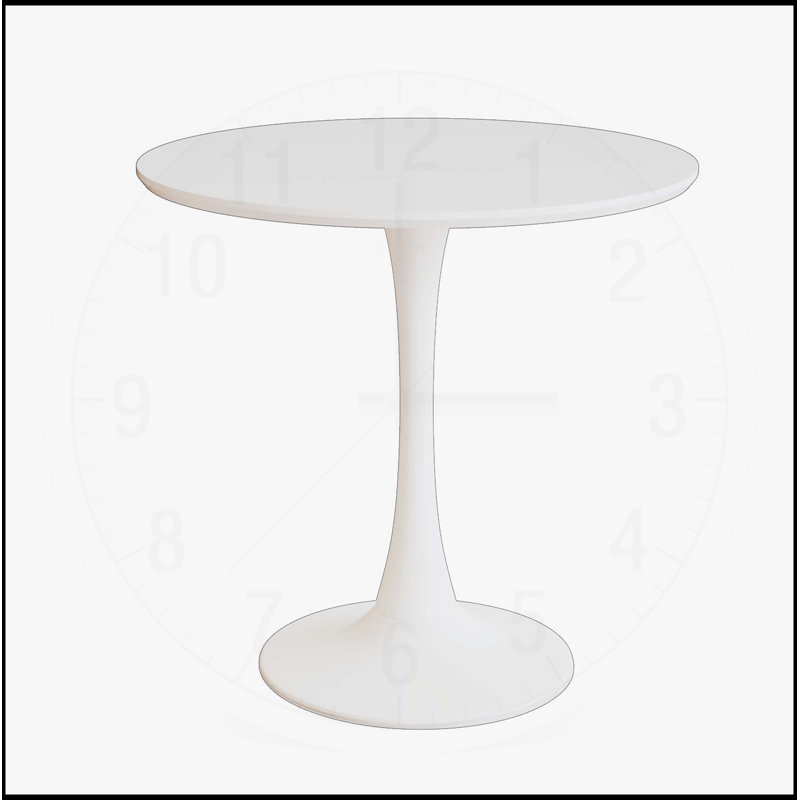 Table de salle à manger ronde 31,5 pouces, table tulipe Mid-Century moderne avec plateau en panneau de fibres à densité moyenne et base piédestal pour petits espaces