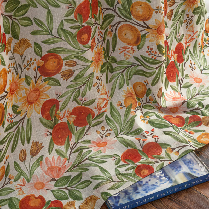 Hansfried Floral Blackout Thermal GrommetCurtain Panels, 52" W x 54" L