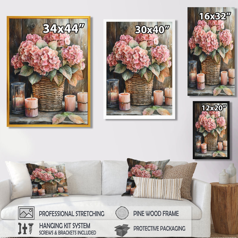 Hemming - Floral Wall Art, H 32 po x l 16 po, Reproduction encadrée d'une seule photo, Blanc