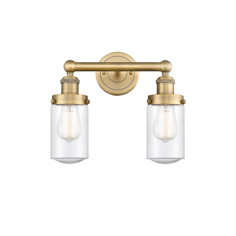 Erkson 2 - Light Dimmable Vanity Light, Seedy, Brushed Brass