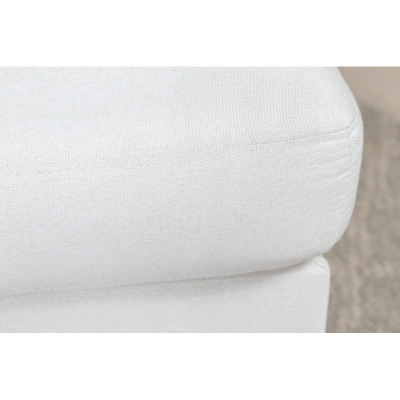 Dareon 64cm Wide Velvet Rectangle Ottoman, Light Beige