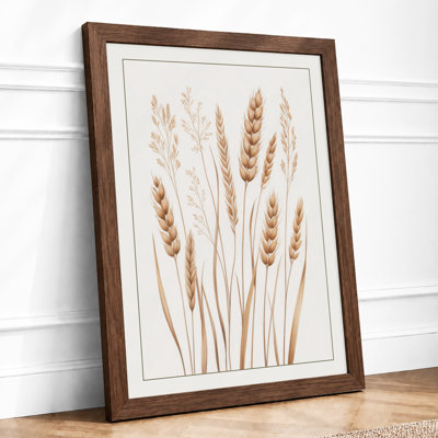 Grain Stalks Study Botanical - Framed Print