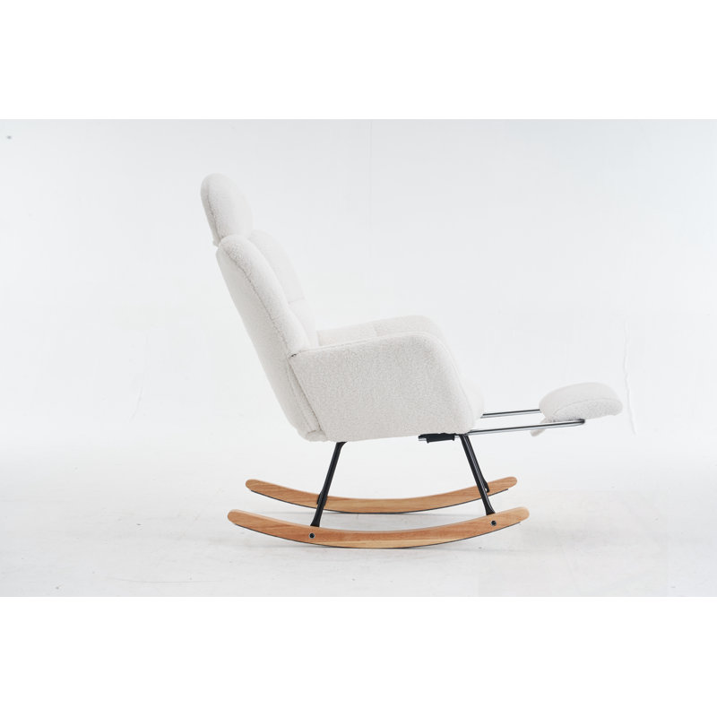 Chaise berçante en tissu avec repose-pieds Teddy