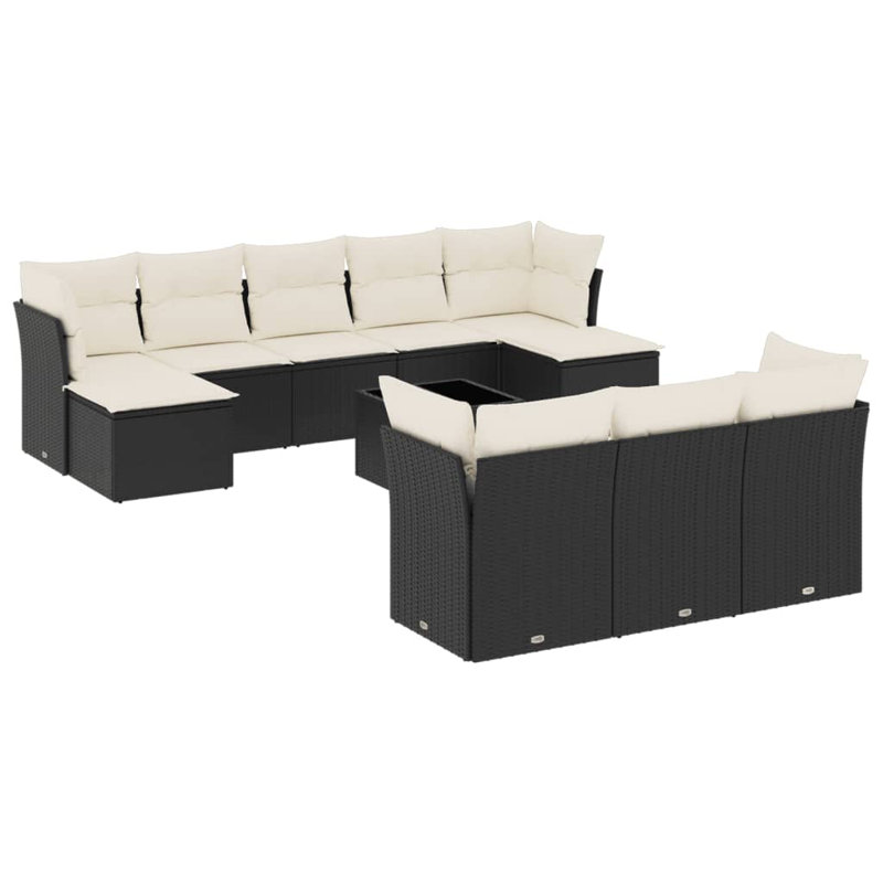 Vidaxl Garden Sofa Set Black