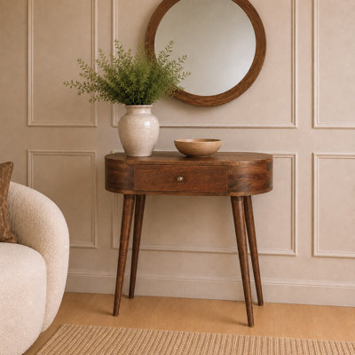 80 cm W Solid Wood Top Console Table