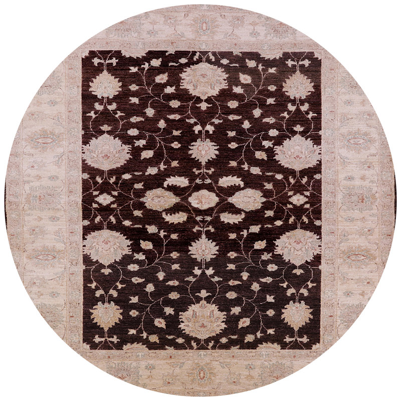 Tapis brun / beige Tybee, Rond 8 pi