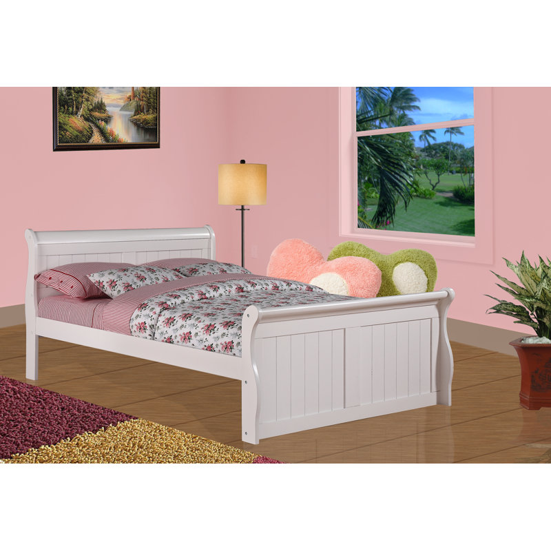 Jacquline Solid Wood Sleigh Bed by Harriet Bee, Full