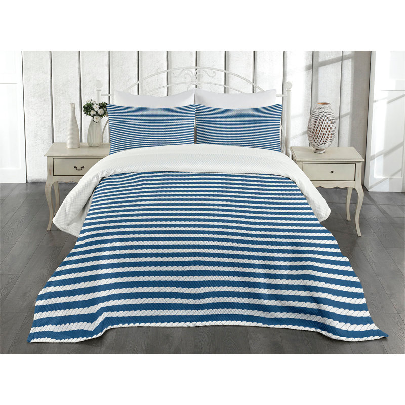 White Quilted King Bedspread Set with Pillow Shams