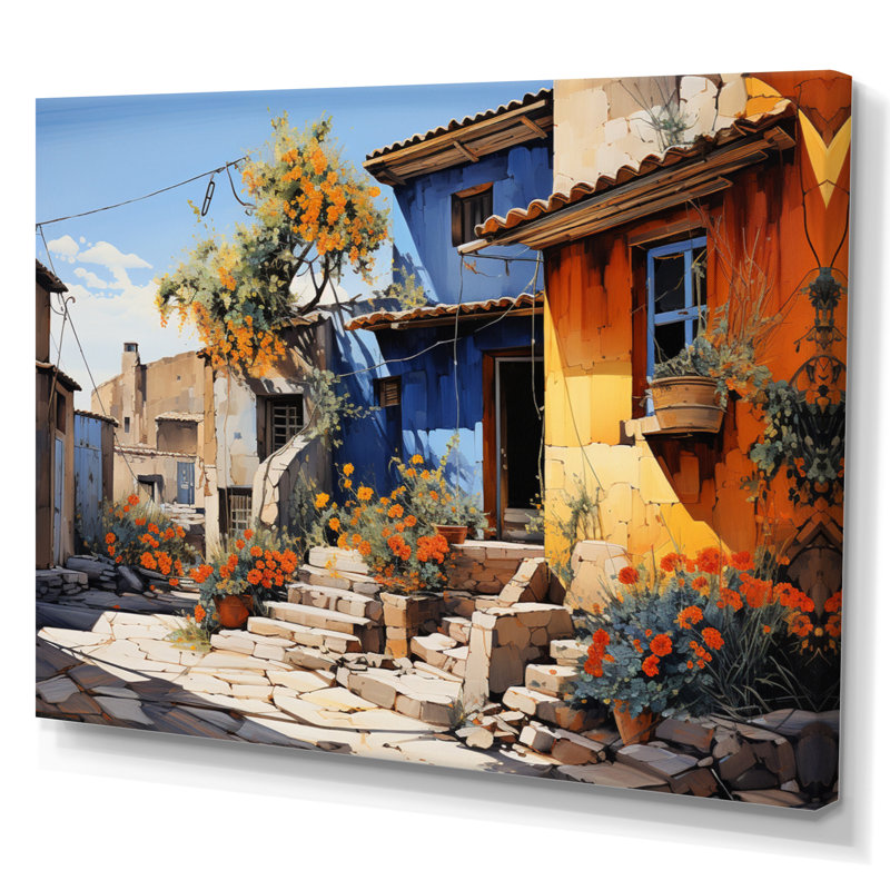 Espagne, village rustique - Espagne, art mural, salon, Toile tendue, 30" H x 40" W