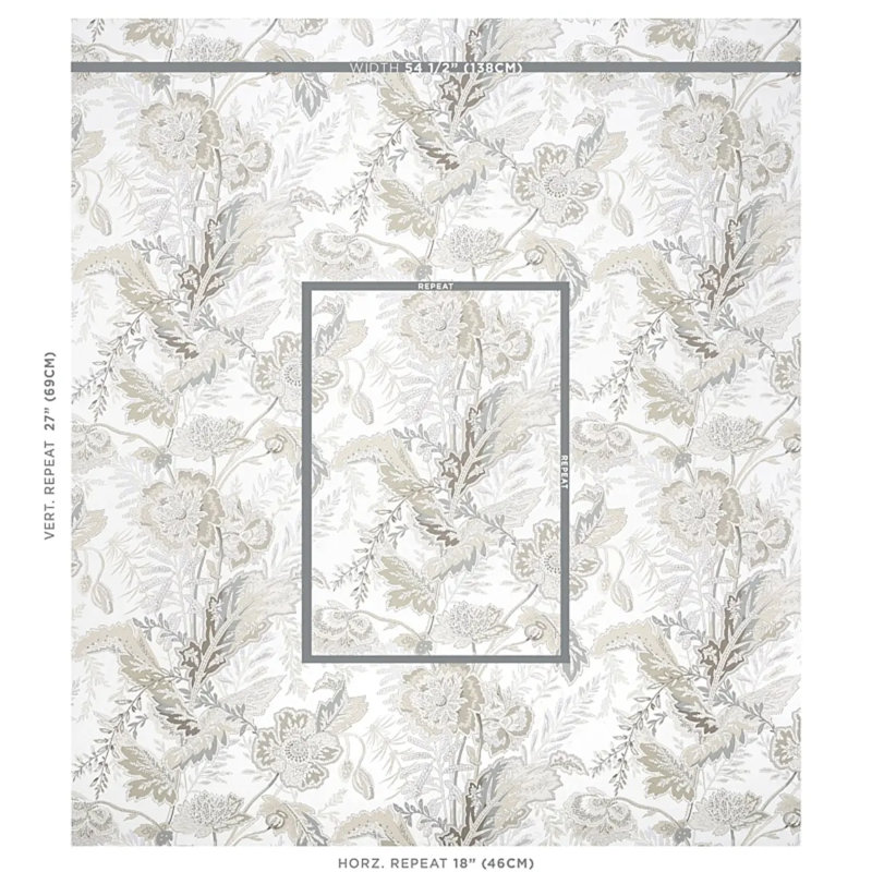 Sandoway Vine Wallpaper, Gray