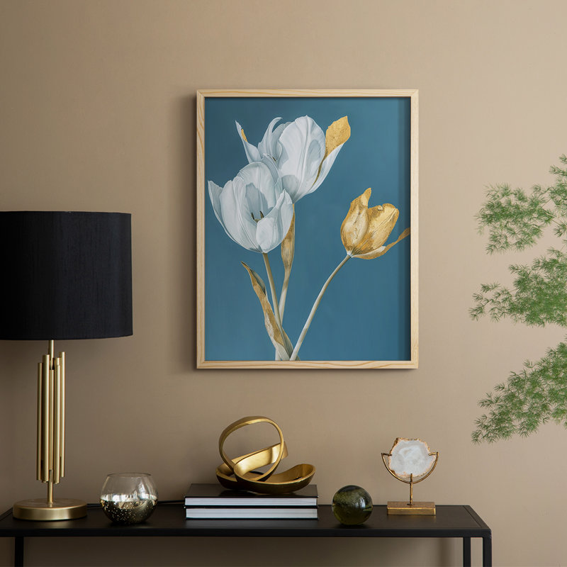 Impression encadrée FLORAL Series Cxxxiv - bois massif, H 11 po x l 9 po