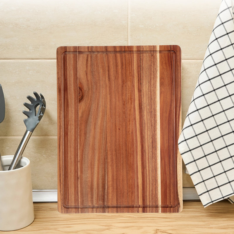 Grande planche à découper en bois d'acacia pour la cuisine, 20" x 15"