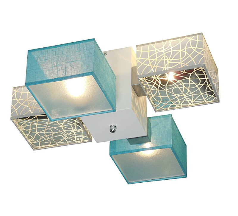 Miranda Semi Flush Mount, Light Brown, Silver/Light blue
