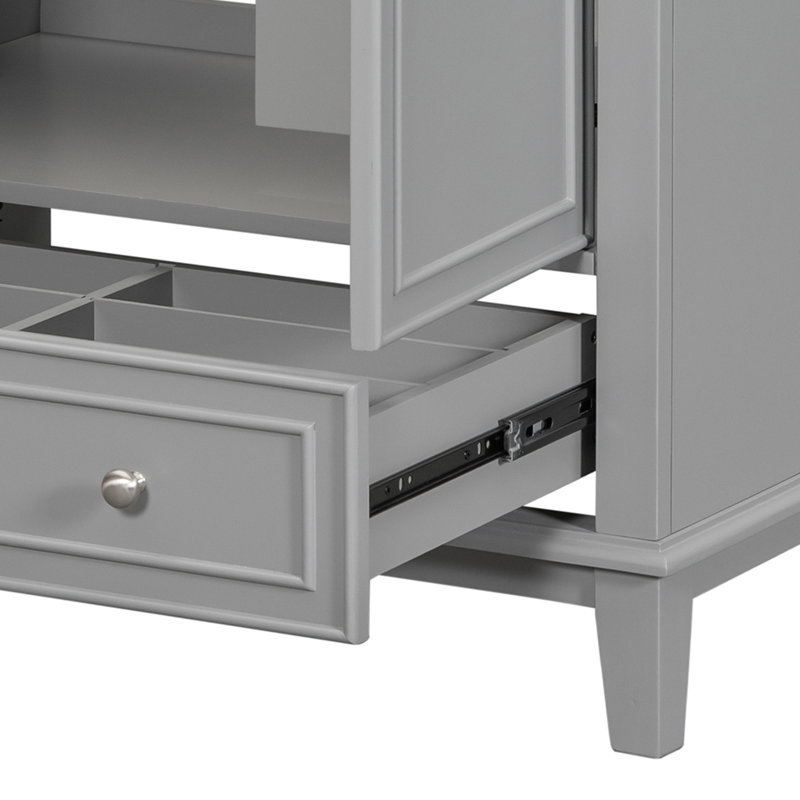 Base de meuble-lavabo simple 29,53 po seulement, Gris