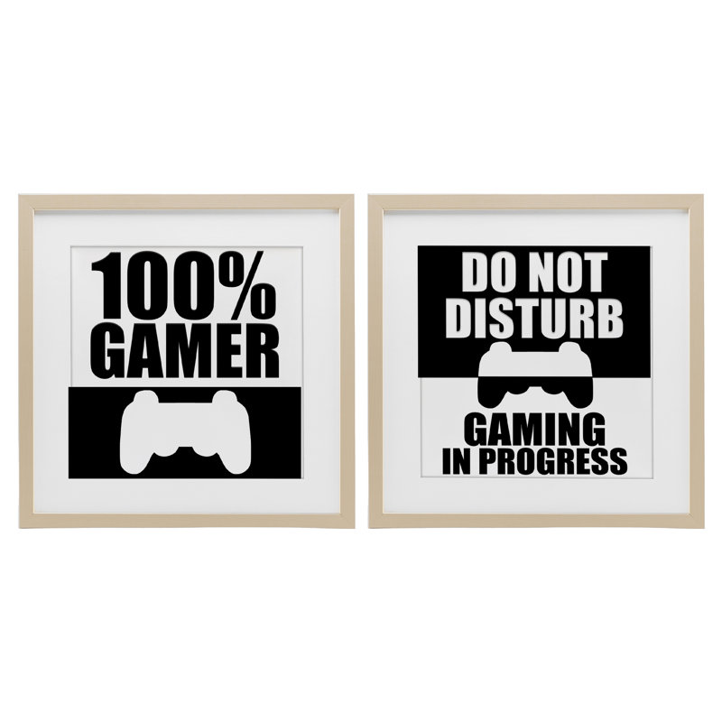 Ensemble de jeux sous verre 2 pièces noir et blanc, H 13 po x l 13 po, Cadre de récolte en pin