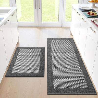 Tapis de cuisine Steprite pour plancher - [Couleur non spécifiée] - Ensemble de 2 tapis antidérapants, super absorbants, lavables, envers en caoutchouc, tapis de couloir pour l'avant du lavabo