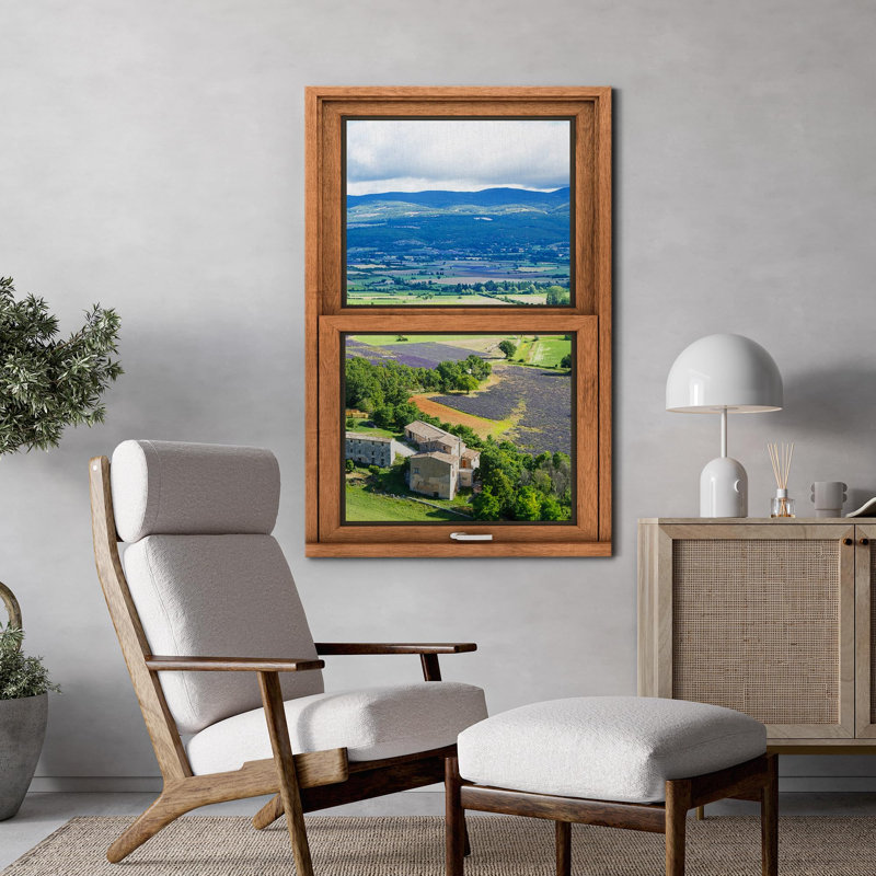 «Window View European Mountain Range Valley Country Nature Decor Decor Rustic Landscape» sur, H 24 po x l 16 po