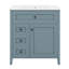 Meuble-lavabo de 30 po avec lavabo, armoire de salle de bain avec 3 tiroirs et tiroir basculant, porte à fermeture en douceur avec rangement-1874649919