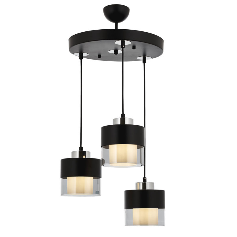 Luminaire suspendu noir 3 lumières Zaila