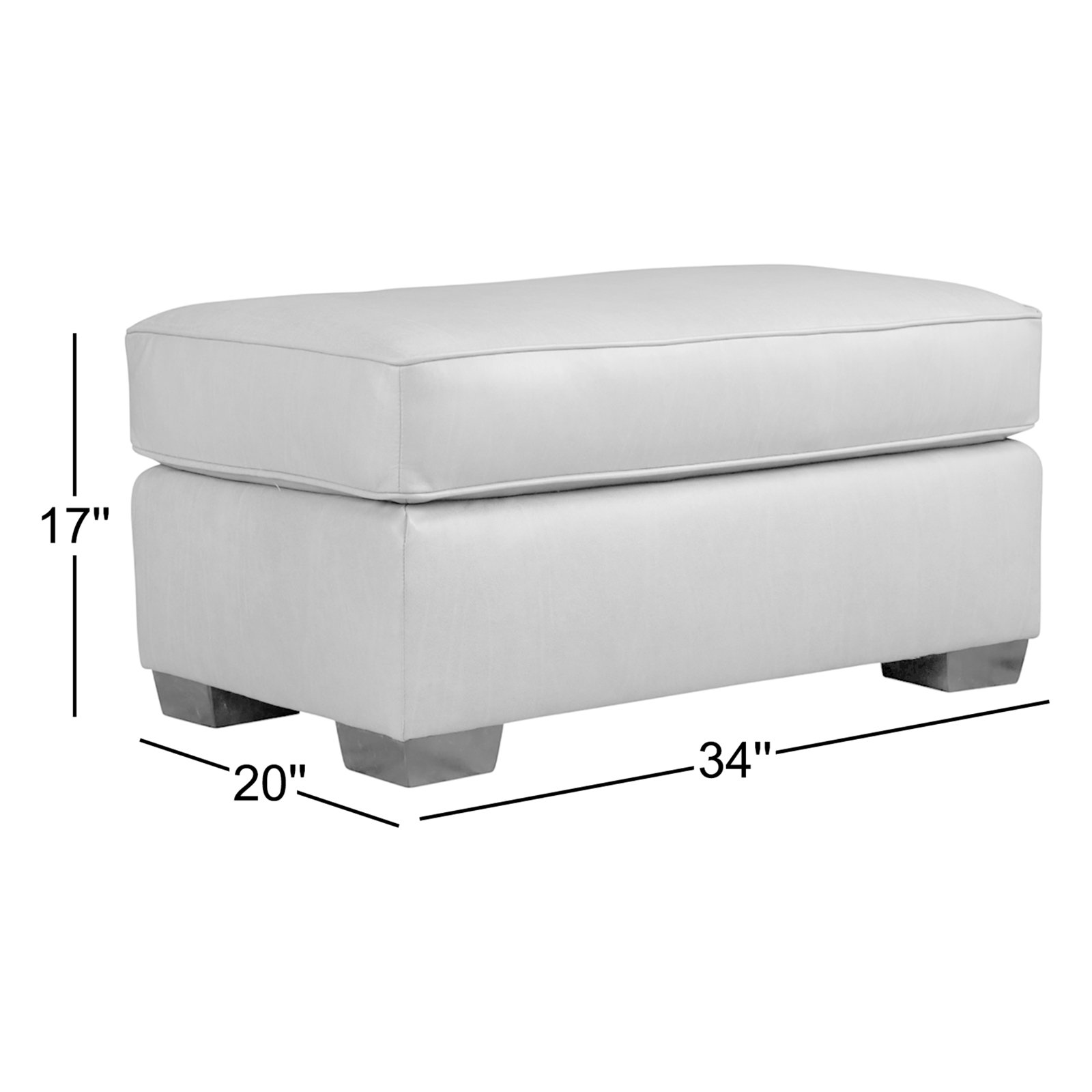 Mishal 34" Ottoman, Bruno Canyon Genuine Leather