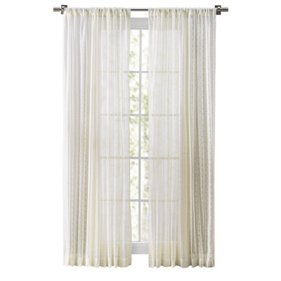 Erial Geometric Lace Semi-Sheer Curtain Panel