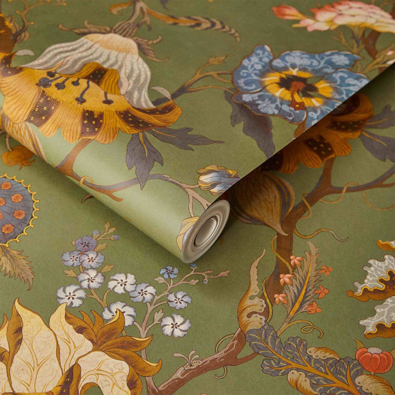 Artemis 9.84' L x 70.8" W Wallpaper Roll, Green