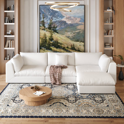 121.6''  4 Piece Cloud Sectional Modular Sofa with Ottoman