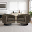 Velvet Upholstered Swivel Barrel Chair-1302414062