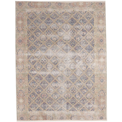 Tapis oriental délavé à motif floral antique classique 10 x 13