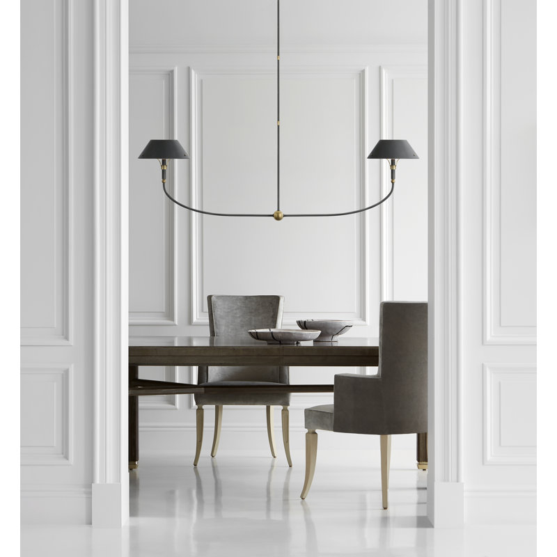Thomas O'Brien Turlington XL Linear Chandelier, Bronze/Hand-Rubbed Antique Brass, Black