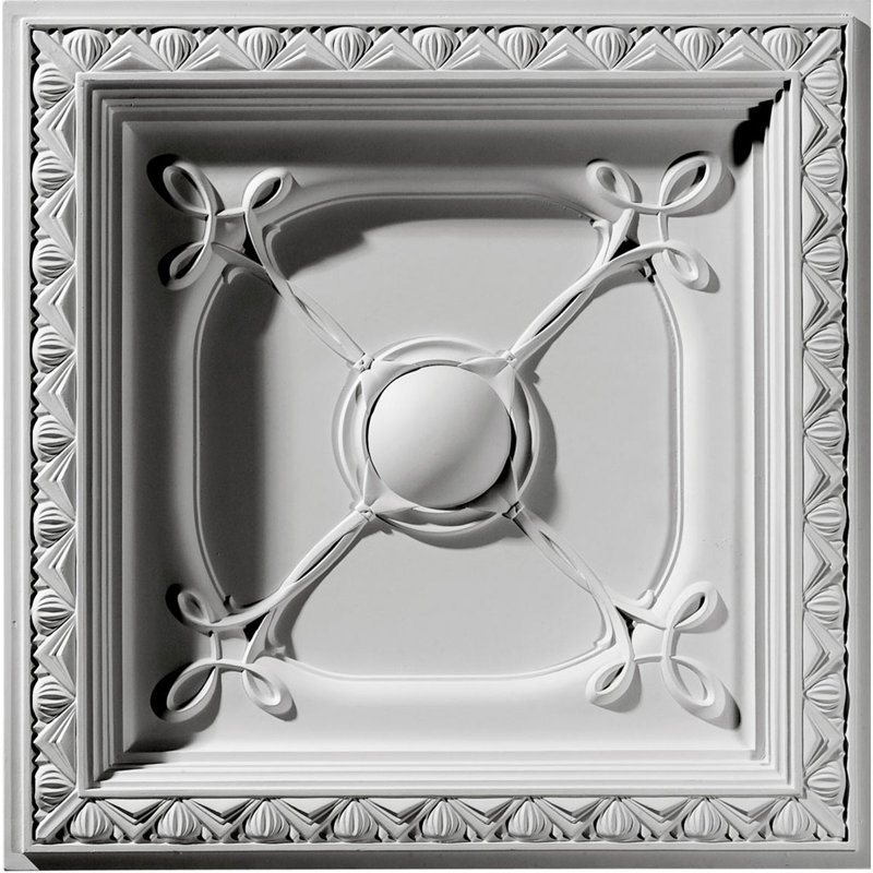 Carreau de plafond blanc en polyuréthane 2 pi x 2 pi Colonial