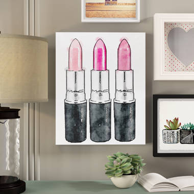 Venice Beach Collections Fairchild Paris Hot Pink Glam Lips - 14 inchx18 inch Framed Print, Size: 14 x 18