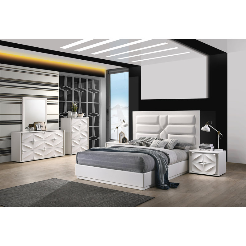 Ensemble de chambre configurable avec lit plateforme Baconton