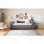 Lit simple tapissier avec rangement et lit gigogne simple, ports de chargement USB, velours français, gris