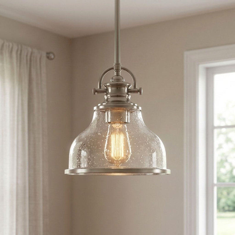 Grant 1-Light Brushed Nickel Mini Pendant Light