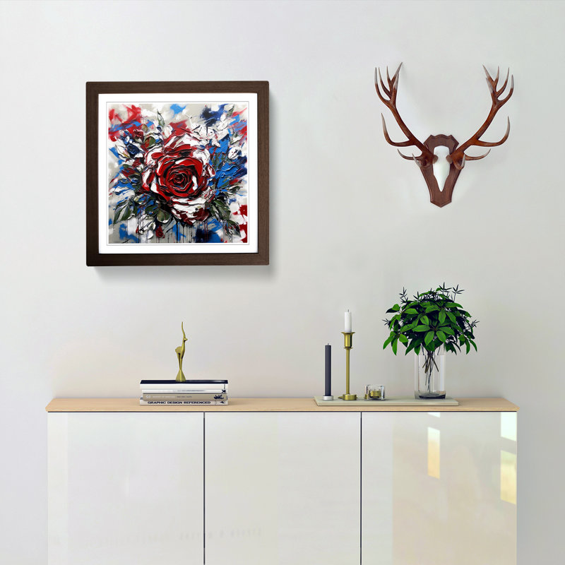 Single Picture Frame Print on Wood, Walnut
