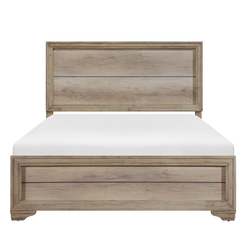 Lit simple pour un look de chambre à coucher moderne - fabrication de planche au fini naturel, Twin
