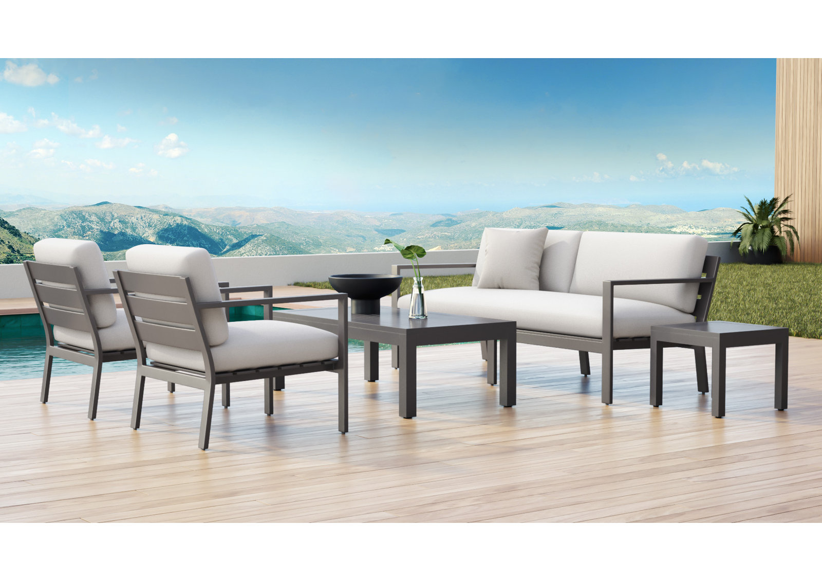 Vegas Powder Coated Aluminum Coffee Table