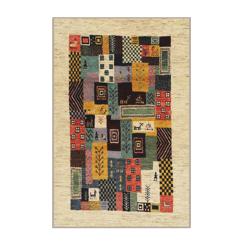 Tapis beige/brun/gris contemporain, Rectangle 7 pi x 10 pi