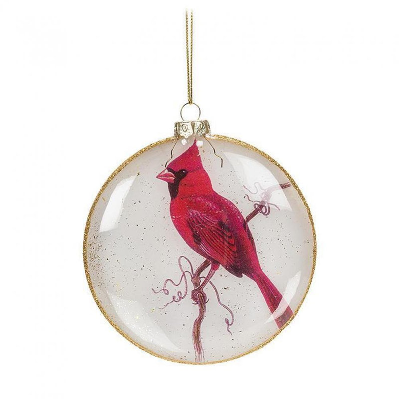 Ornement boule cardinal en forme de disque
