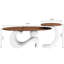 Ensemble de 2 tables basses gigognes blanches, orales et rondes, table de salon, grand 47,24 po, petit 19,69 po-125542226