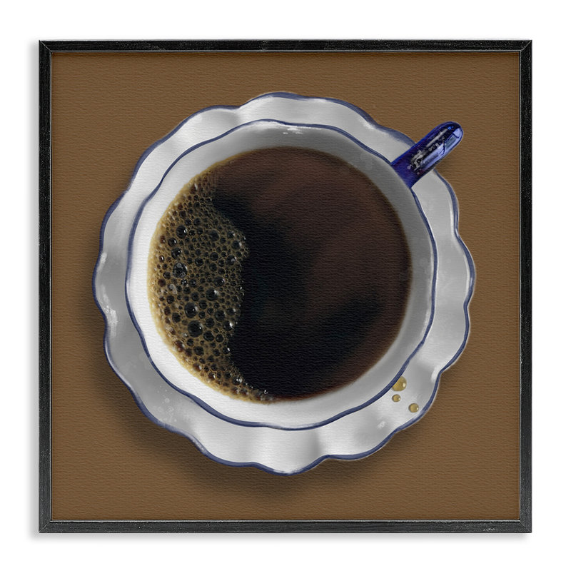 Vue aérienne de la tasse à café, giclée par Matthew Piotrowicz, H 24 po x l 24 po, Giclée encadrée noir minuit