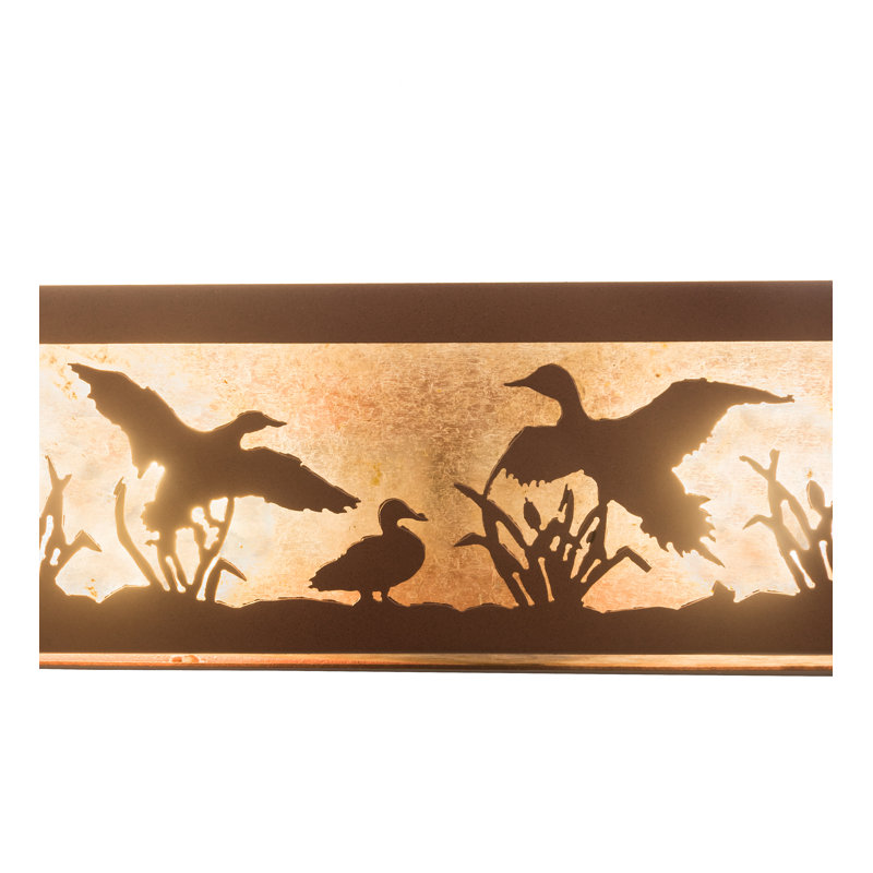 Rustic Lodge 4 - Light Bath Bar, GU24/Twist and Lock, Silver, Rust