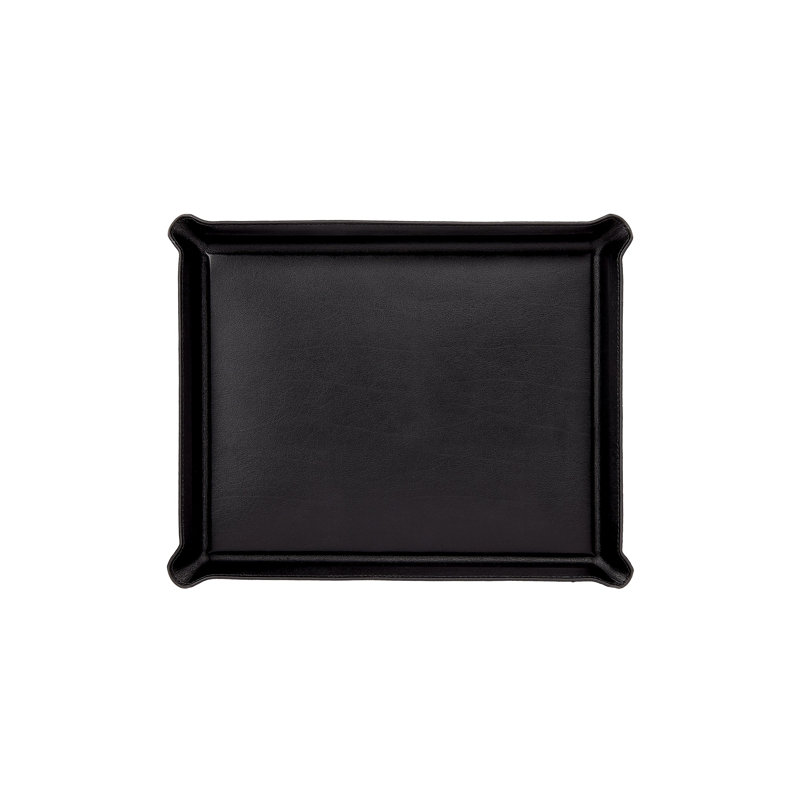 Leather Ottoman Tray, Black