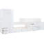 Lit superposé simple avec lit gigogne coulissant, 5 tiroirs, bureau, blanc, pour lit gigogne et rangement divers - armoire, garde-robe, tiroirs en blanc